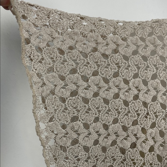 Dress Barn Crochet Cottagecore Flare Elegant Beige Women's 3X Pullover Tunic Top - Picture 5 of 10